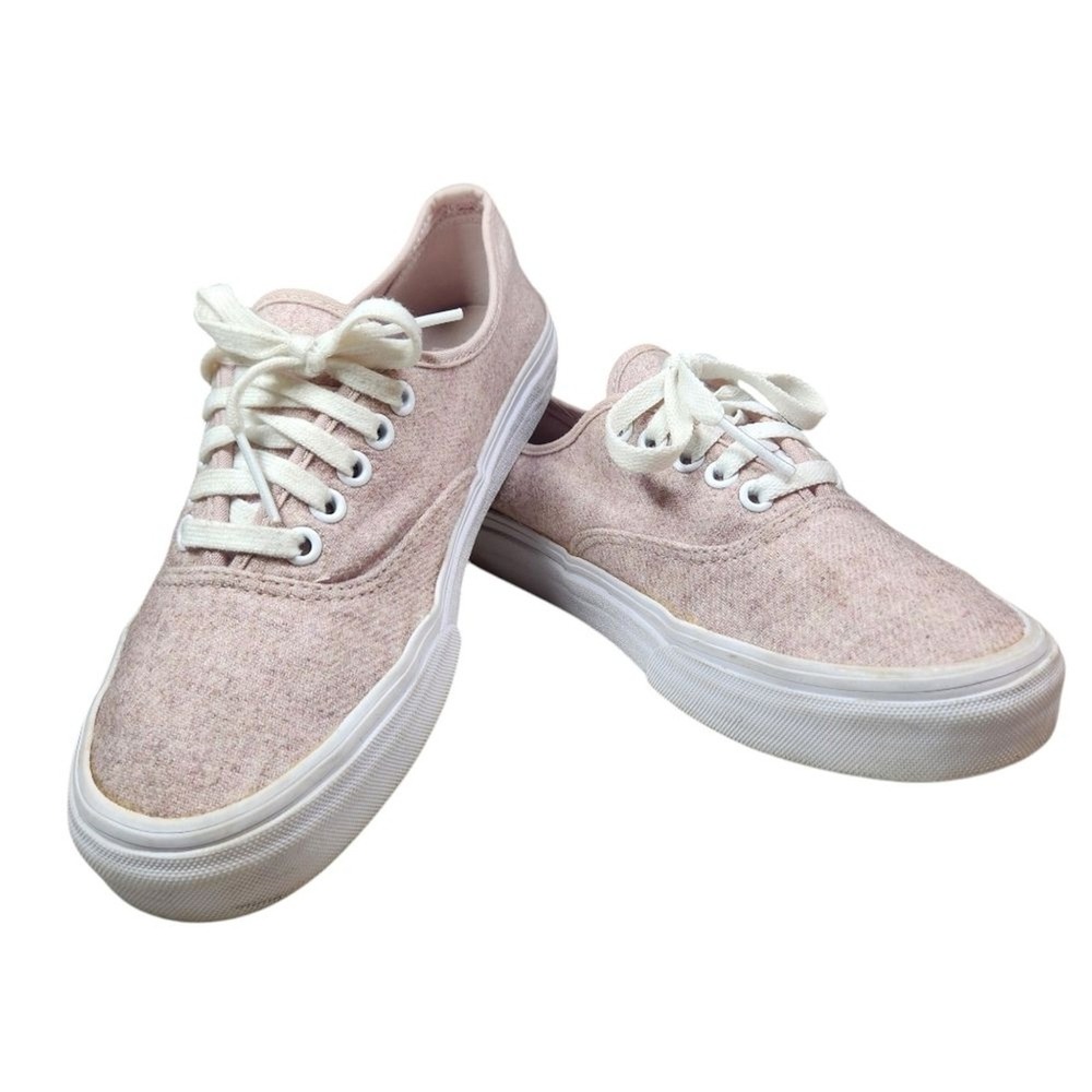 RARE Vans Authentic Sneakers Unisex Flannel Violet Ice Pale Pink Wool Platform 8